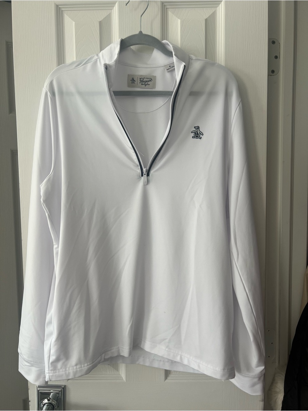 Original Penguin White Men's Quarter-Zip Performance Pullover